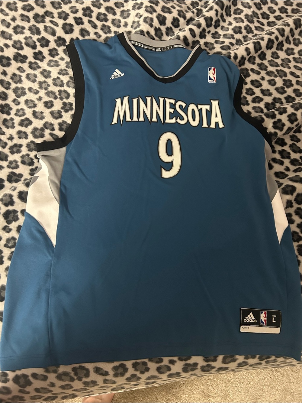 adidas Minnesota Blue Basketball Jersey with White and Black Accents - #9